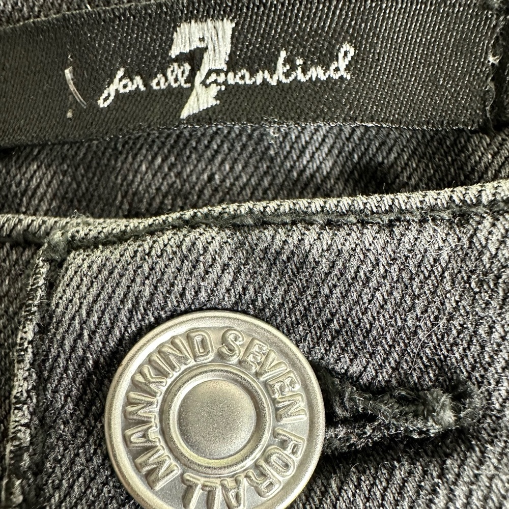 7 For All Mankind High-Waist Ankle Skinny Jeans in Metallic Glitter Tux - Picture 10 of 13